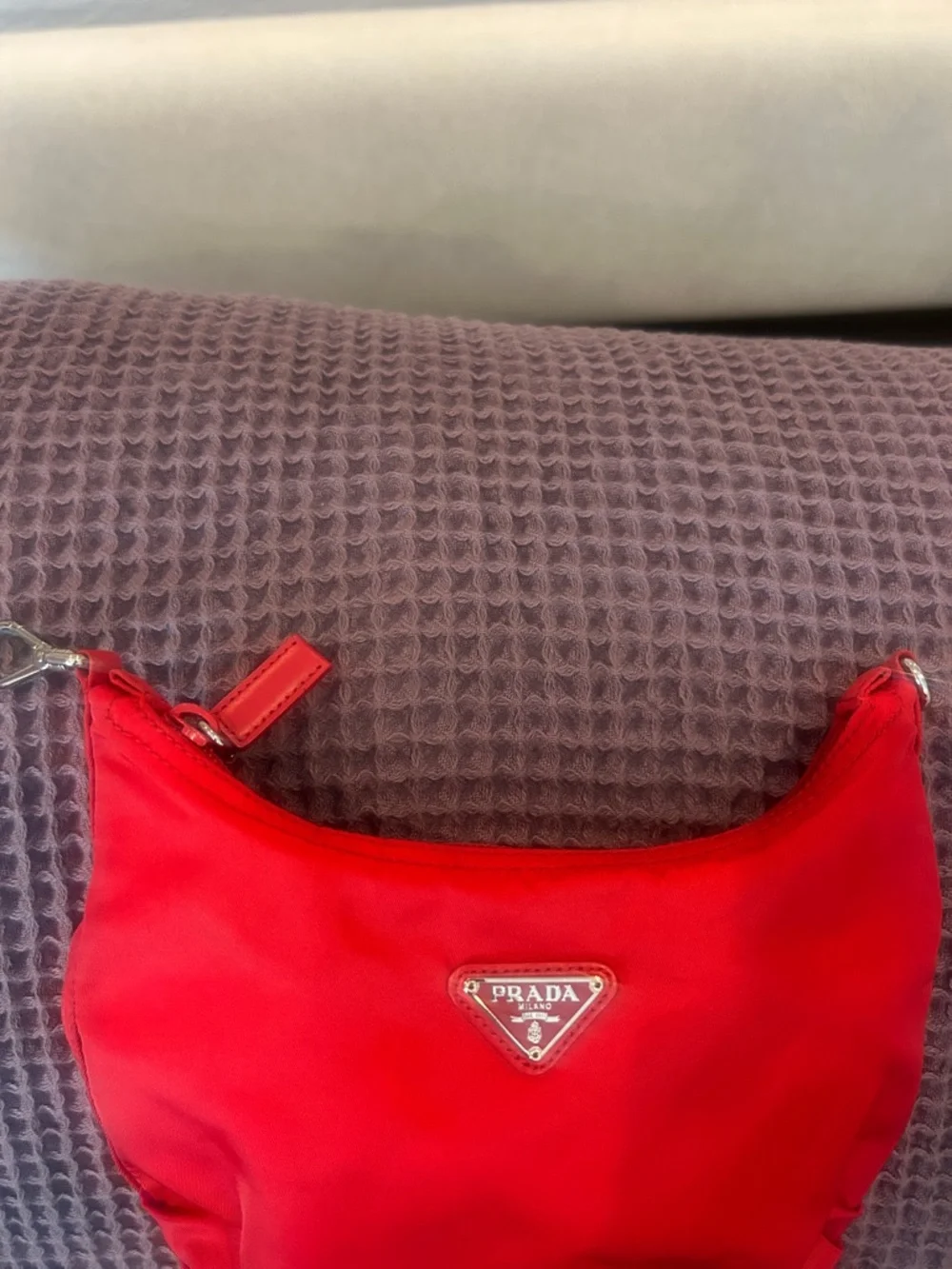 Prada Red Nylon Mini Hobo - Picture 4 of 9